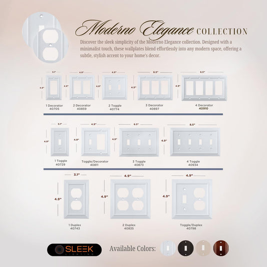 Moderno Elegance Wall Plate Collection - White