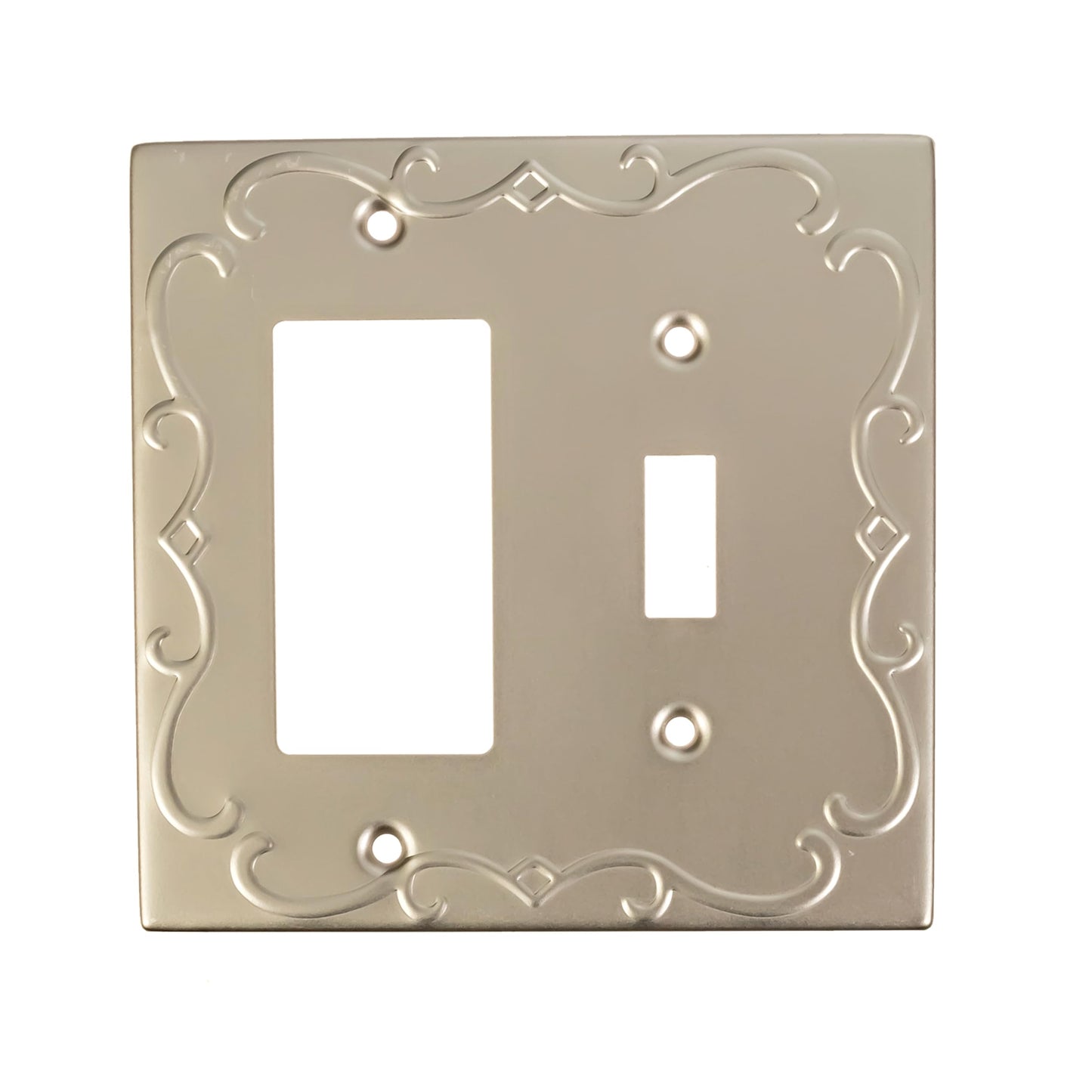 Regal Scrollwork Wall Plates Collection - Satin Satin Nickel