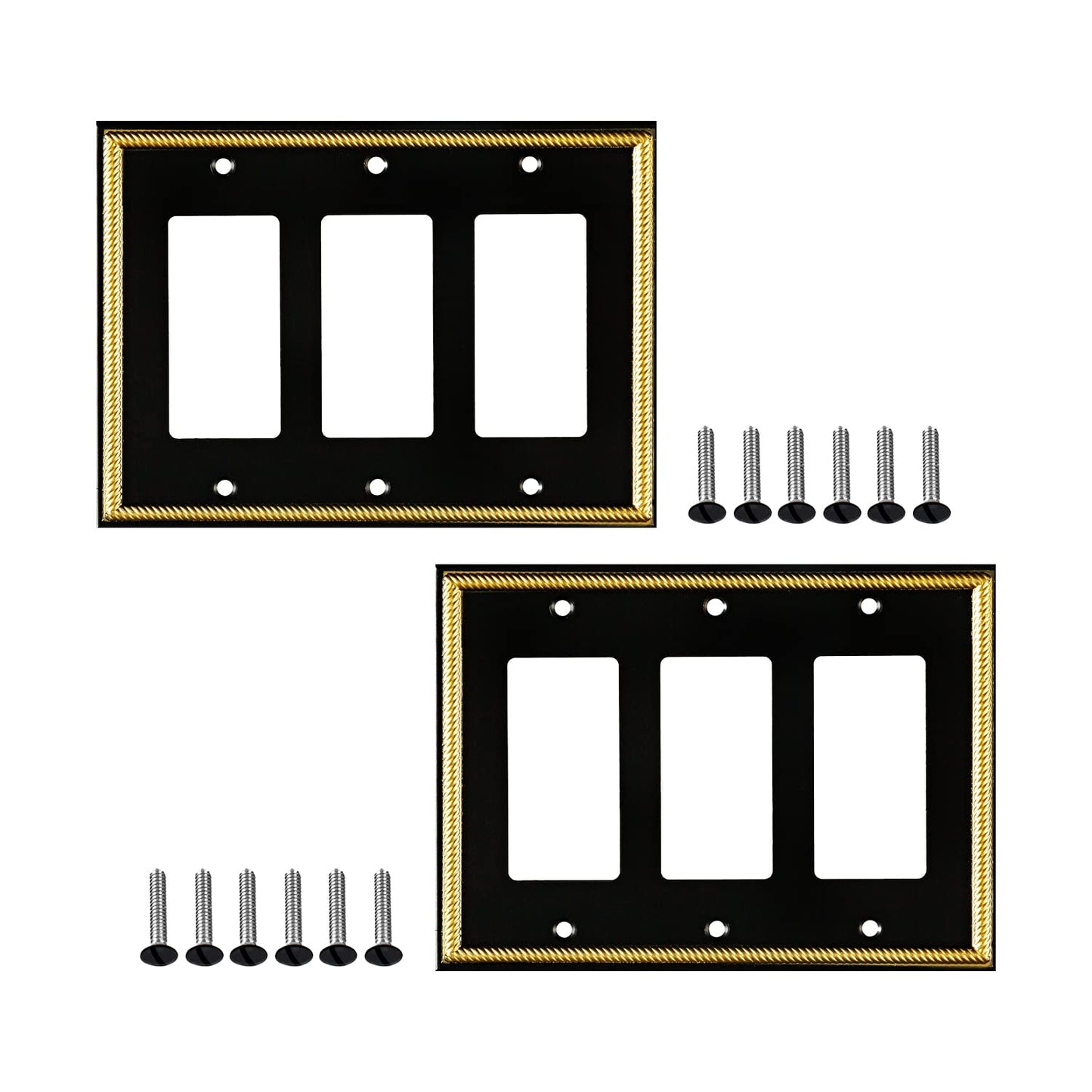 Antique Elegance Wall Plate Collection - Black & Gold