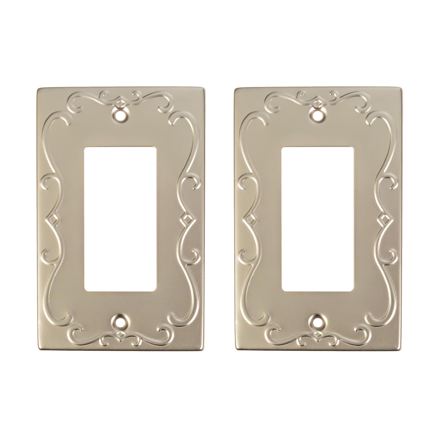 Regal Scrollwork Wall Plates Collection - Satin Satin Nickel