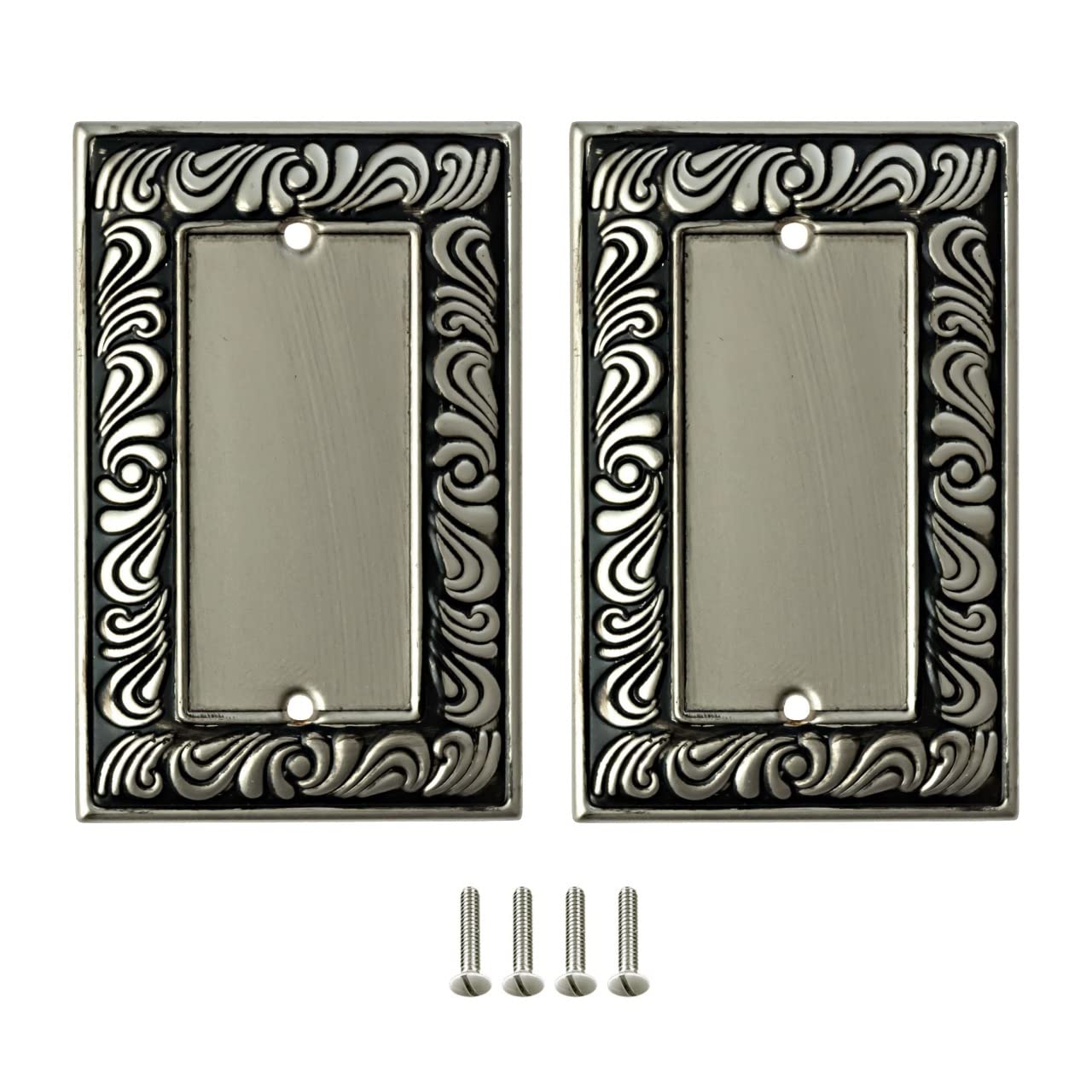 Baroque Brilliance Wall Plate Collection - Satin Pewter