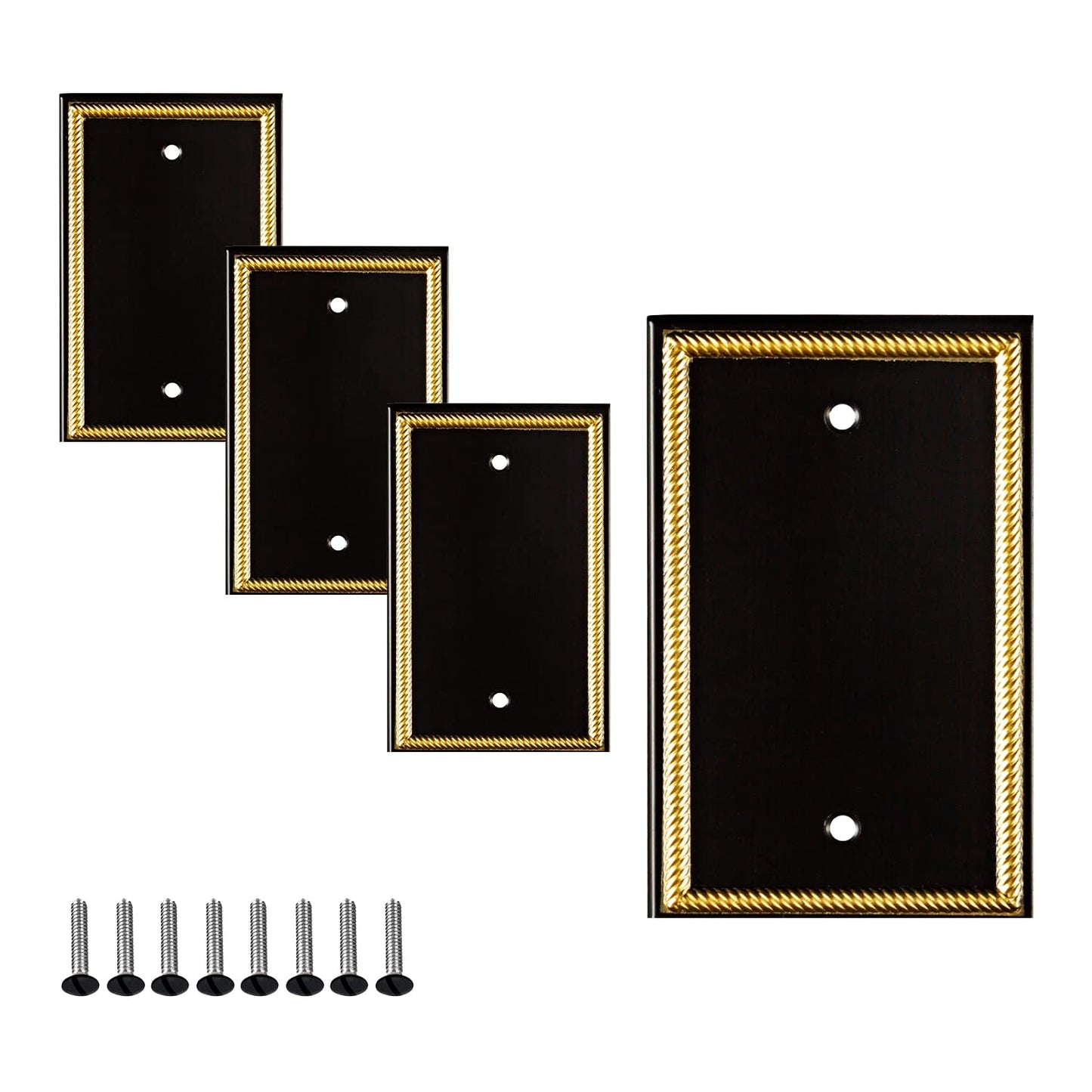 Antique Elegance Wall Plate Collection - Black & Gold