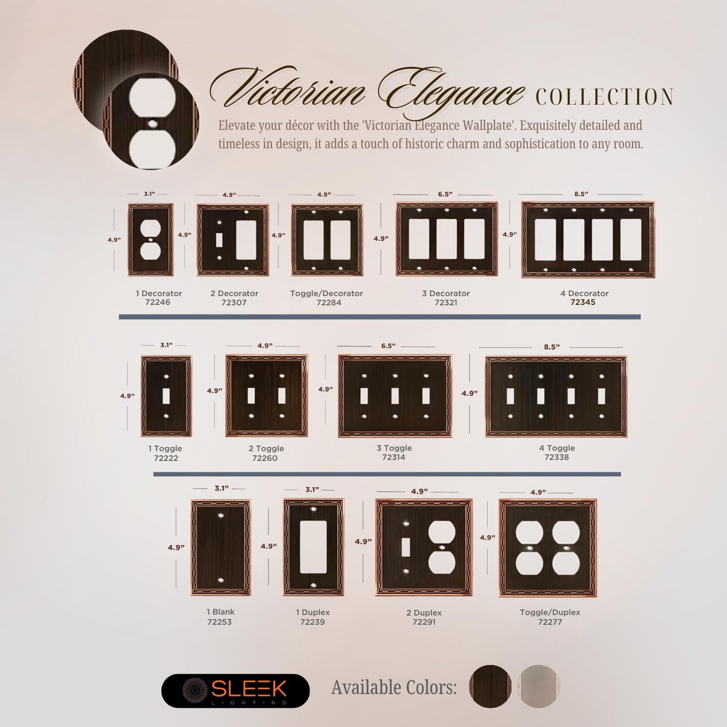 Victorian Elegance Wall Plate Collection - Oil Rubbed Bronze