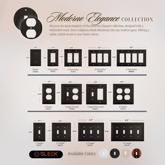 Moderno Elegance Wall Plate Collection - Black