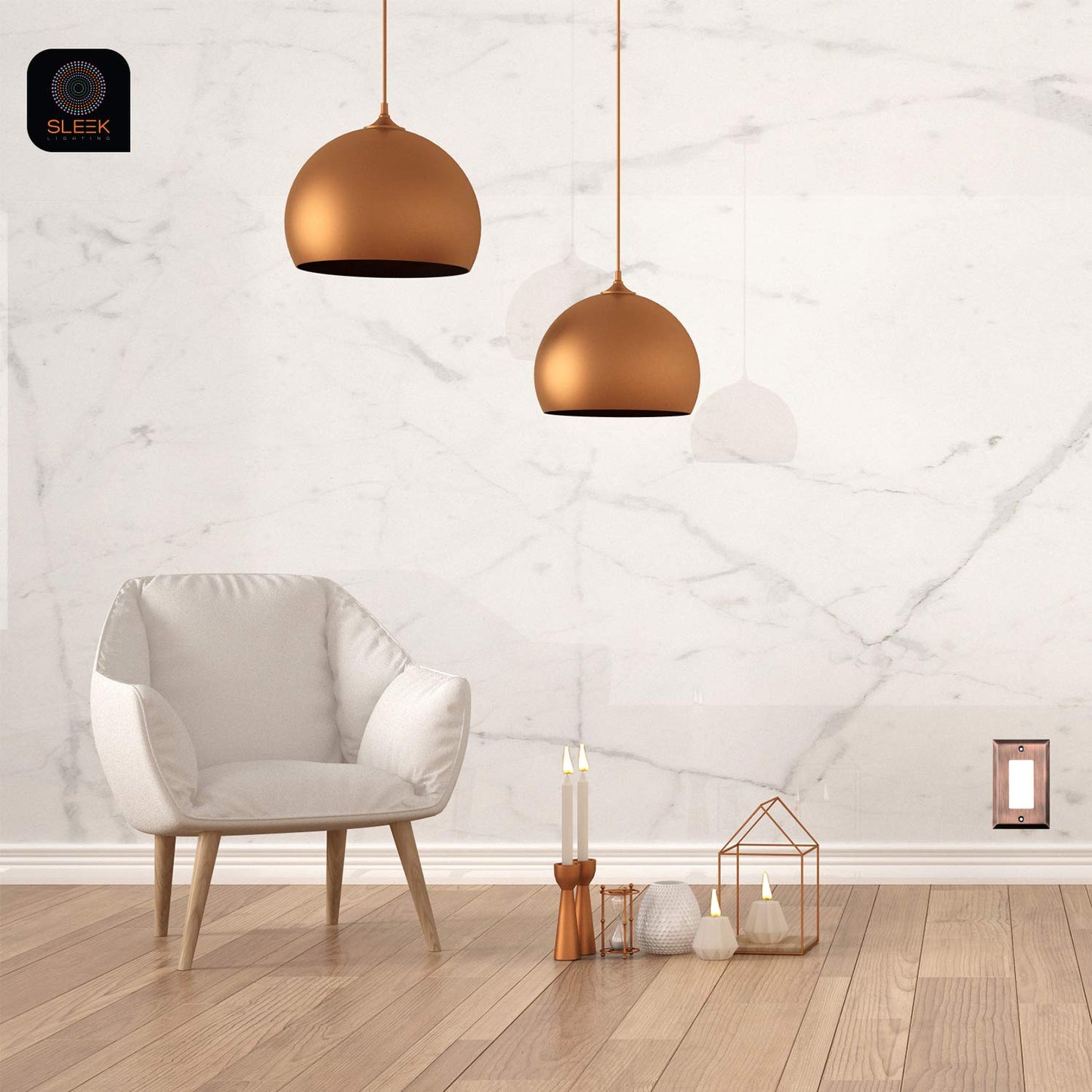 Sleek Canvas Elegance Wall plate collection - Copper