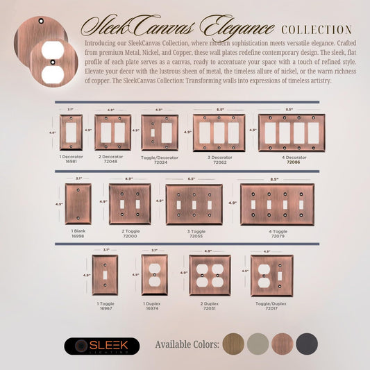 Sleek Canvas Elegance Wall plate collection - Copper