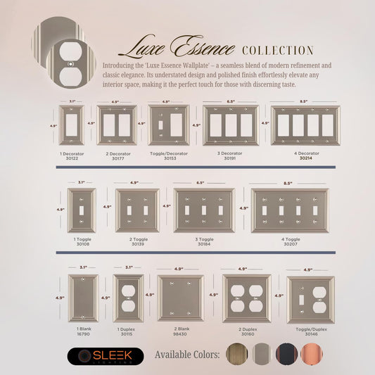 Luxe Essence Wall Plate Collection - Satin Nickel