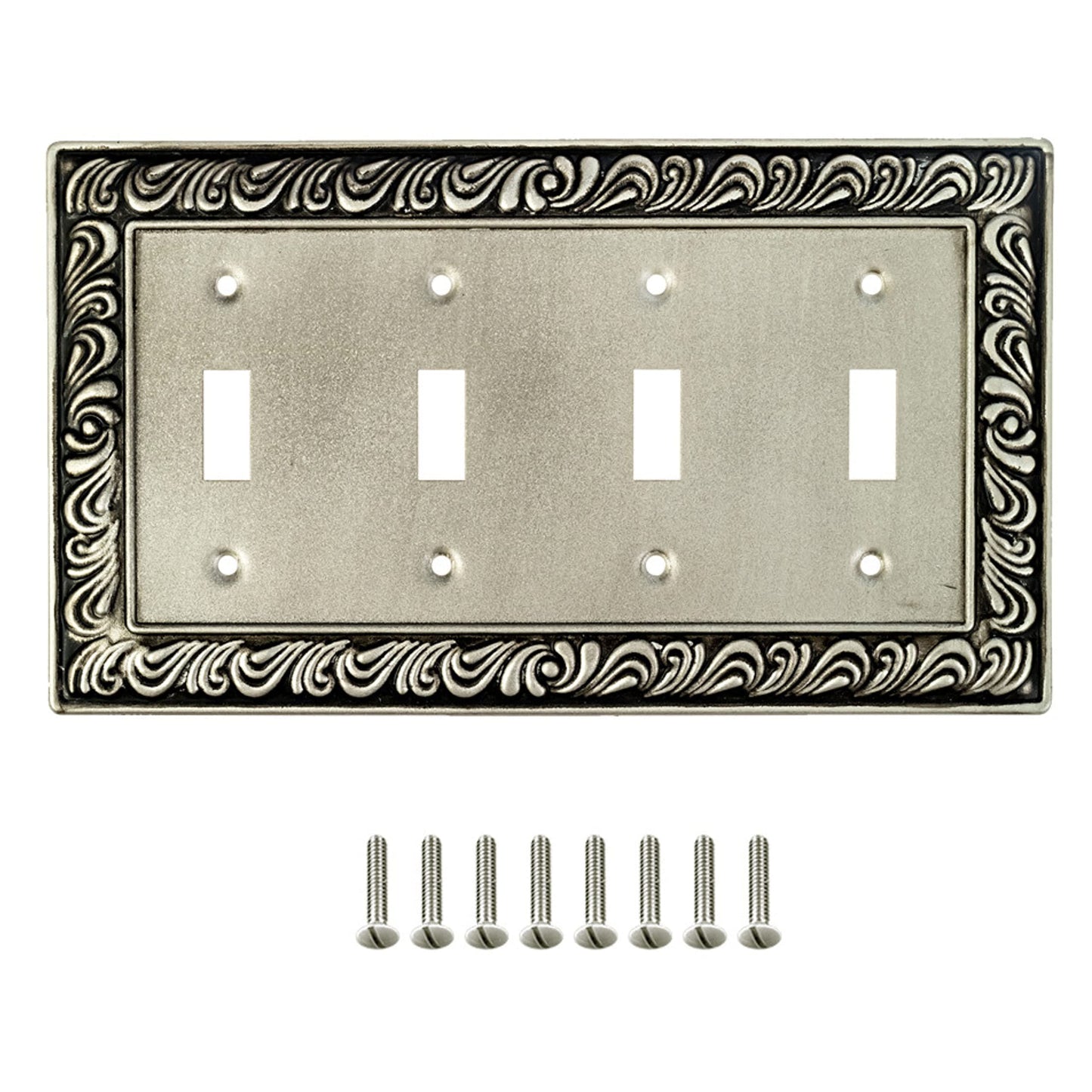 Baroque Brilliance Wall Plate Collection - Satin Pewter