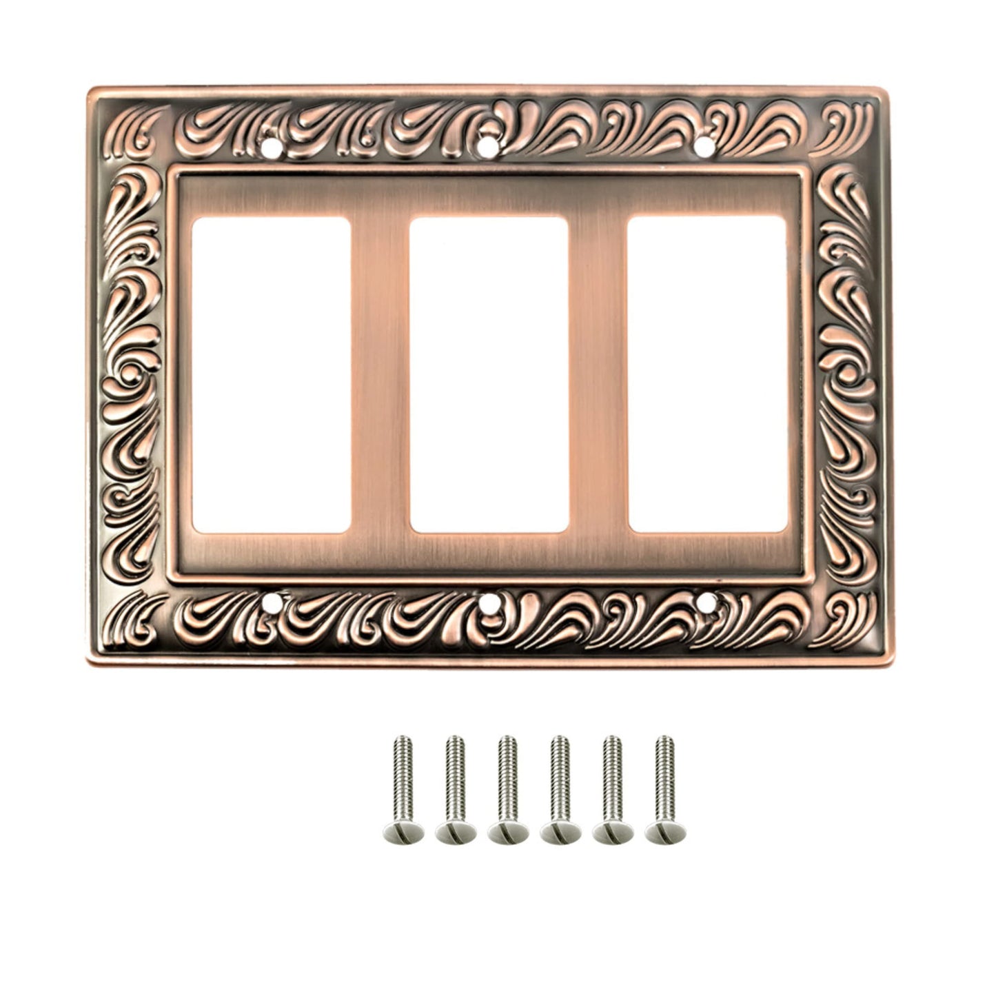 Baroque Brilliance Wall Plate Collection - Antique Copper