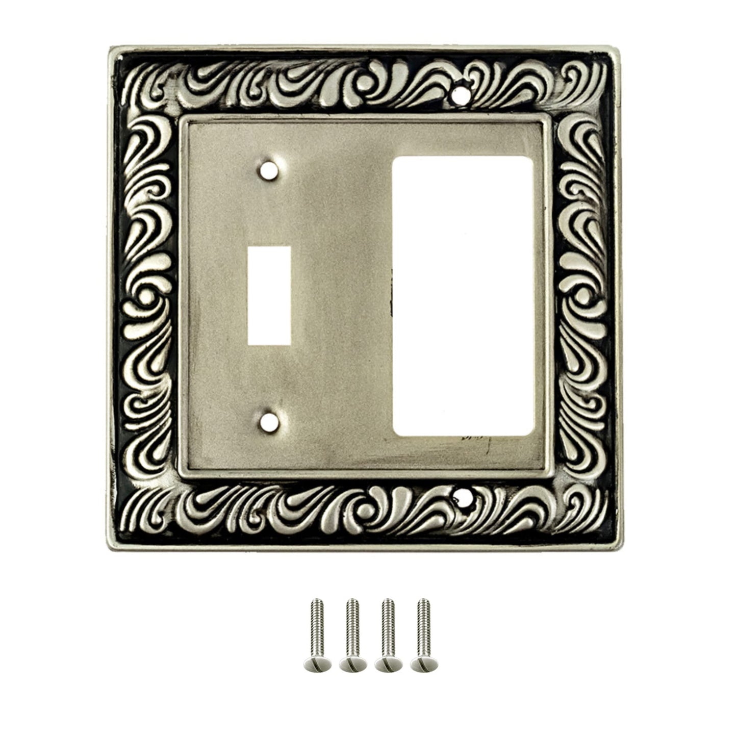 Baroque Brilliance Wall Plate Collection - Satin Pewter