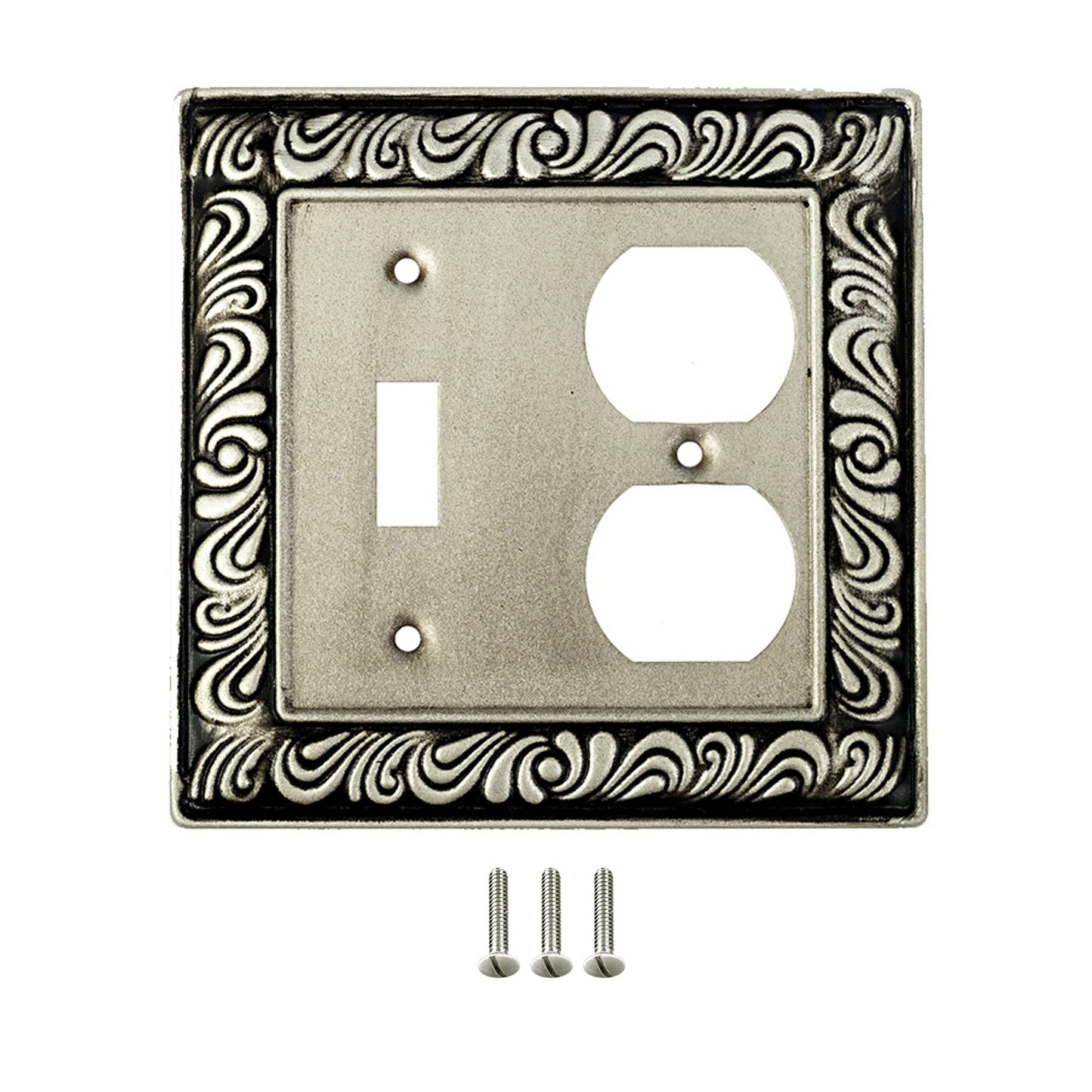 Baroque Brilliance Wall Plate Collection - Satin Pewter