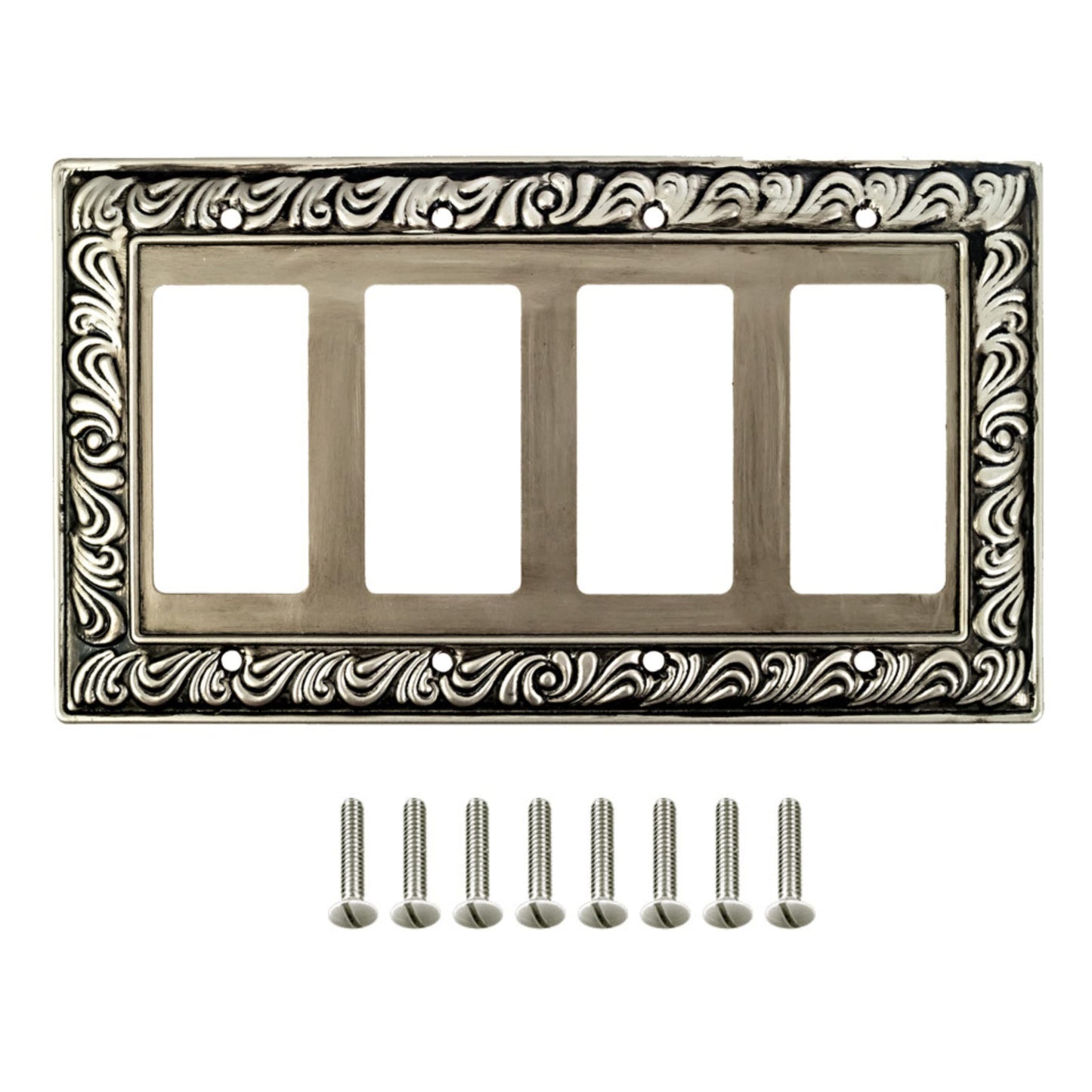 Baroque Brilliance Wall Plate Collection - Satin Pewter